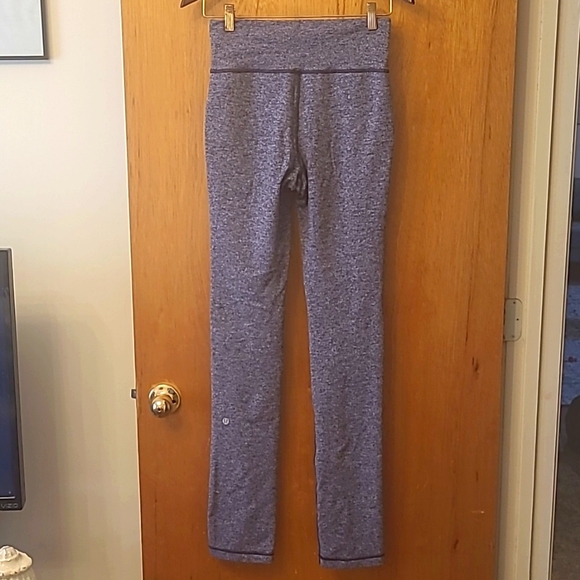 Lululemon "Skinny Will" drawstring leggings in heathered purple, size 6. - Picture 9 of 14